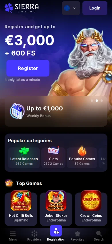 Aplikacja Sierra Casino